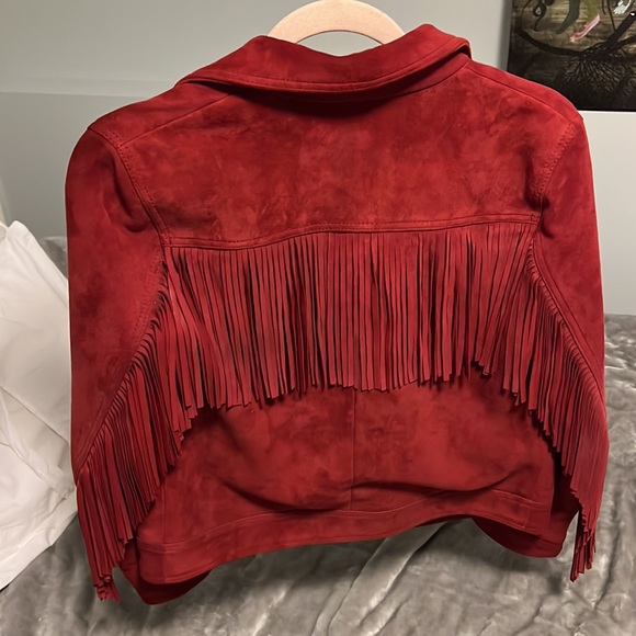 Zadig & Voltaire Red suede fringe jacket - Picture 8 of 8